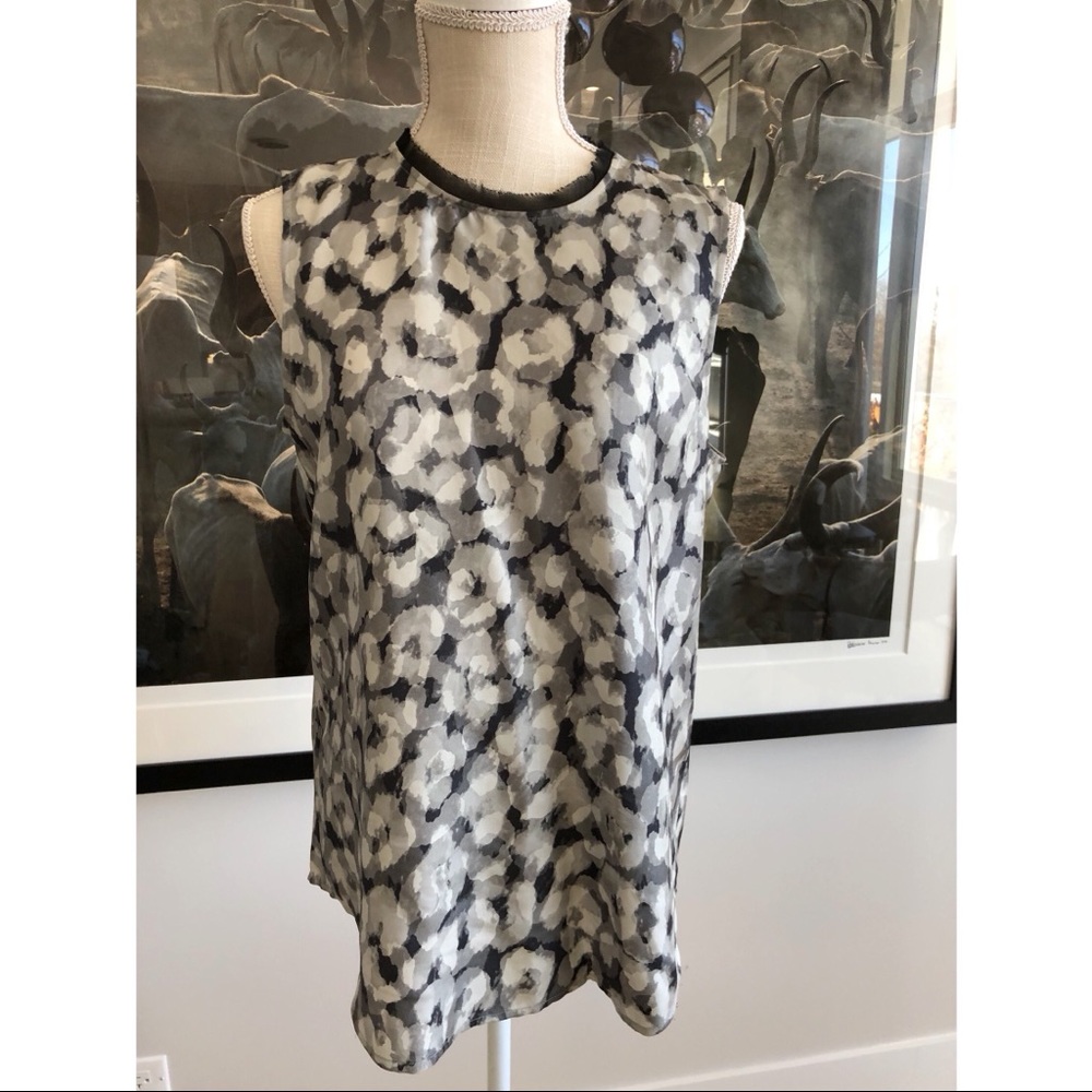 Theory Silk Blouse with Lace Trim